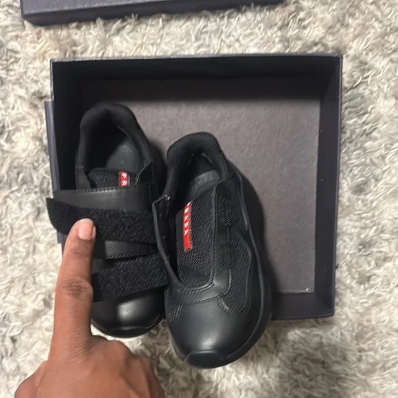 Prada Kids Black Sneakers